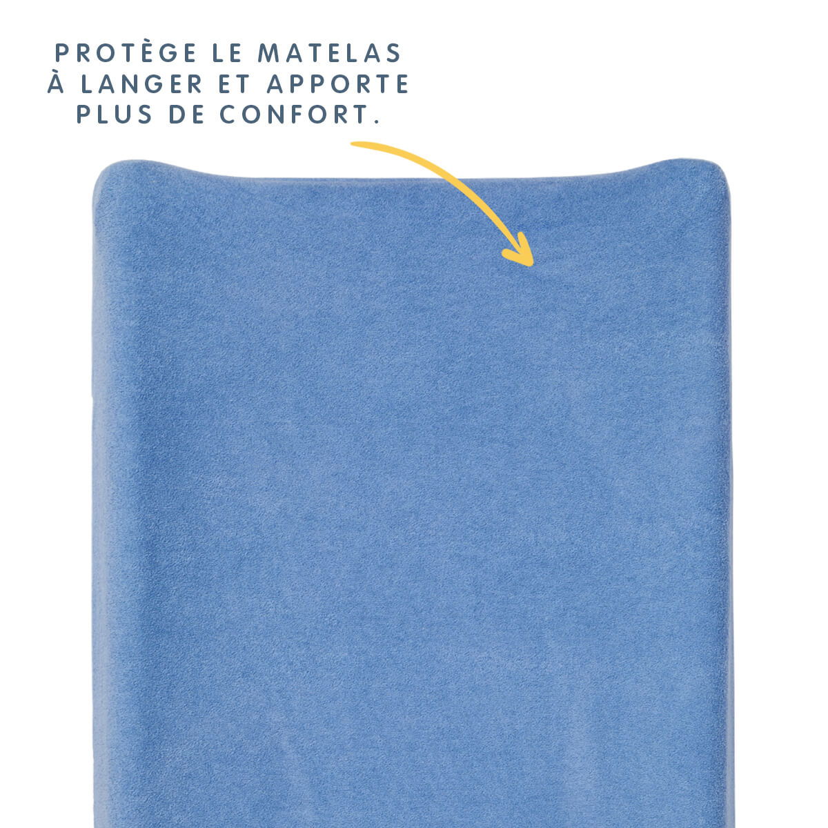 Housse de matelas à langer en éponge 50x70 cm - Bleu Jean -
