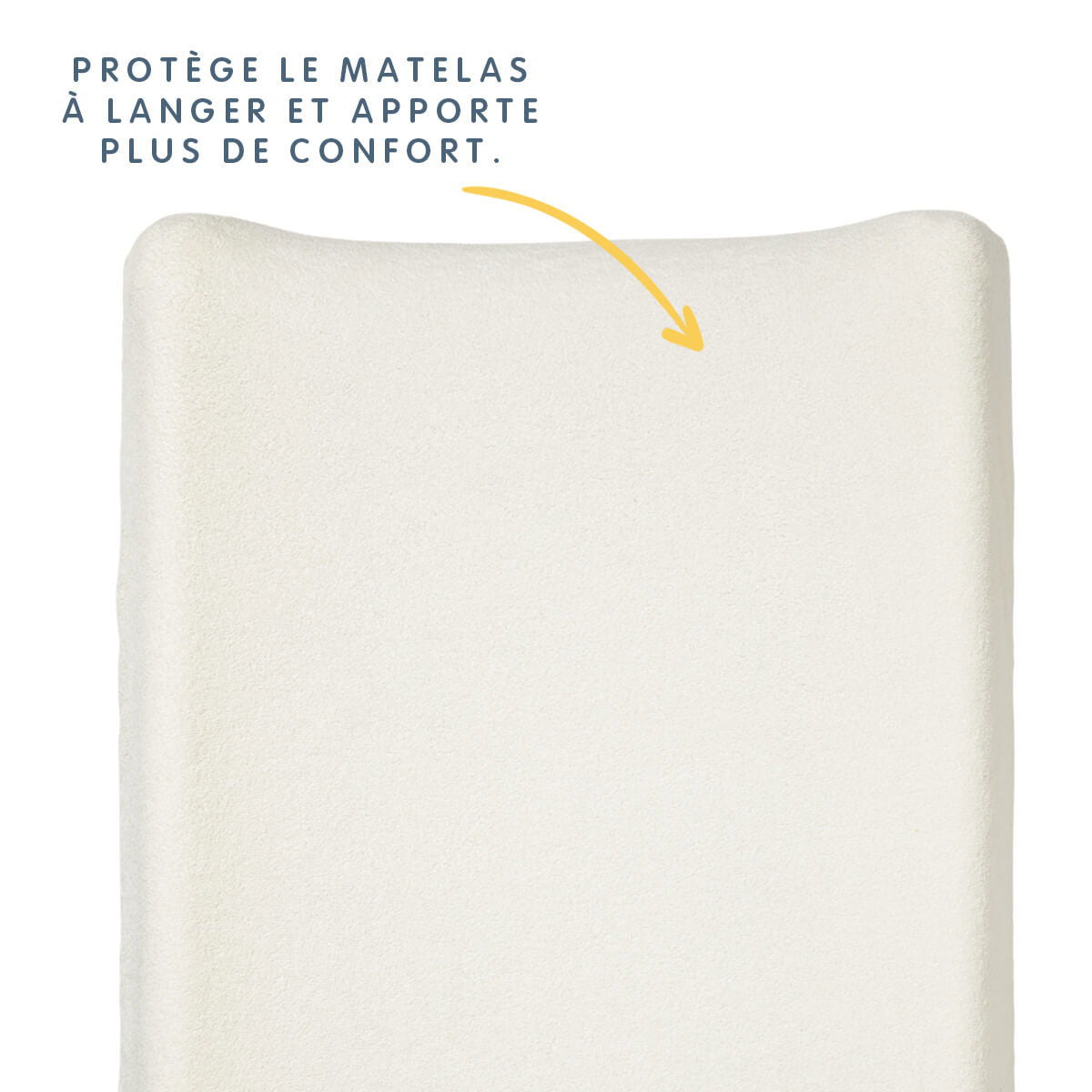 Housse de matelas à langer en éponge 50x71 cm Écru -