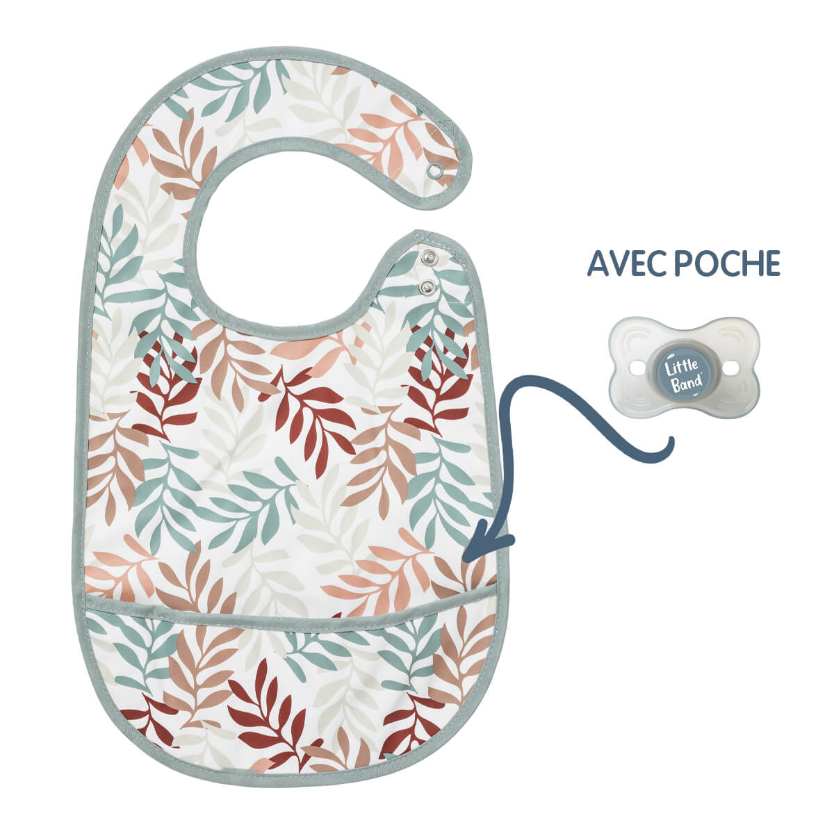 BB Kit repas - Lots de 2 bavoirs enduits Forêt 6 mois