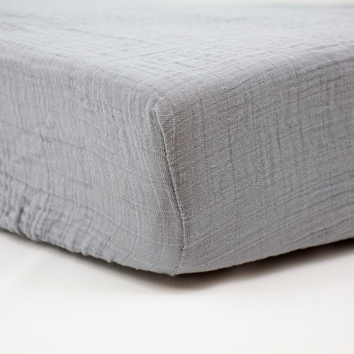 Drap housse 70x140 cm Gris Perle Double Gaze de coton