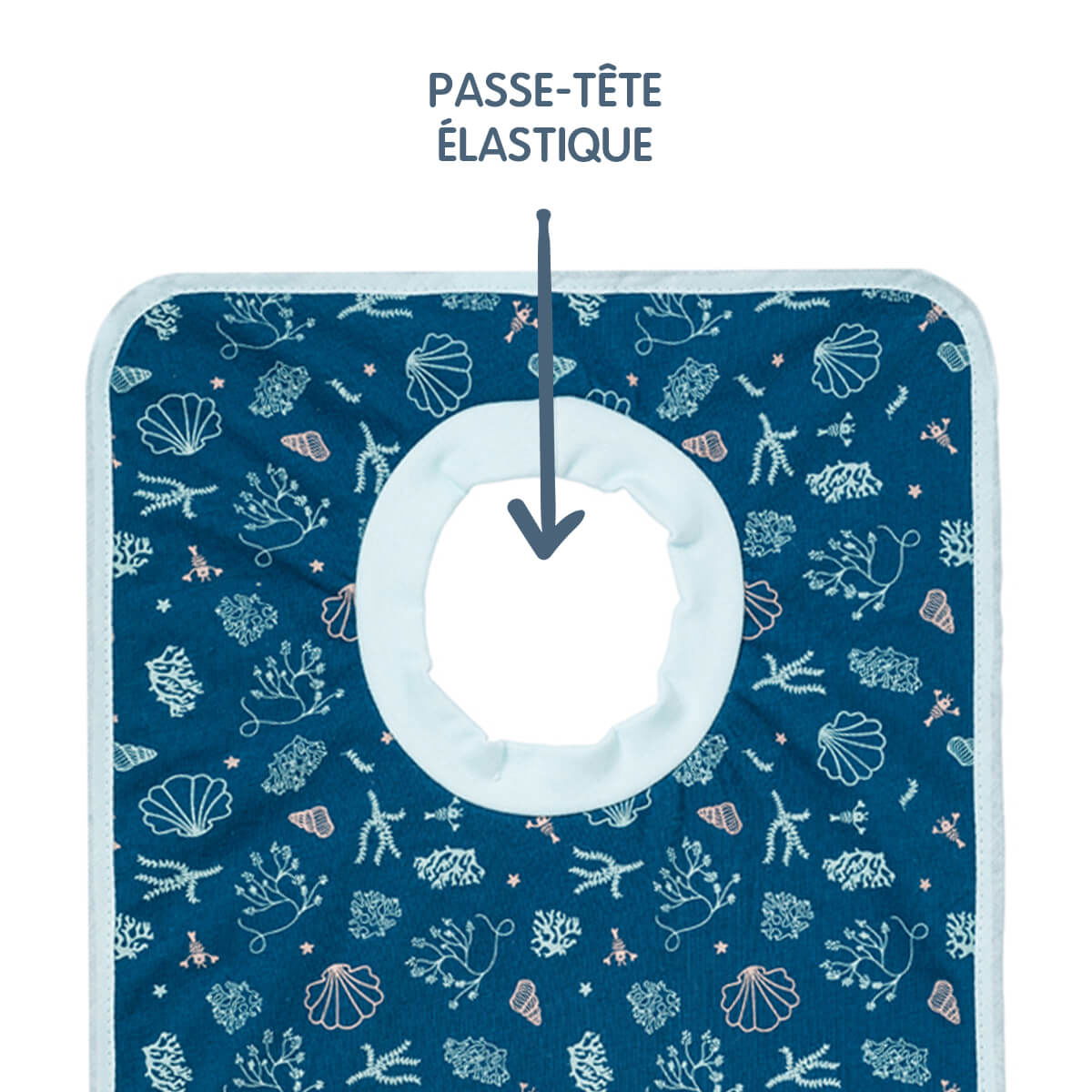 Lot de 2 bavoirs passe-tête 6 mois - Seaside Romance -