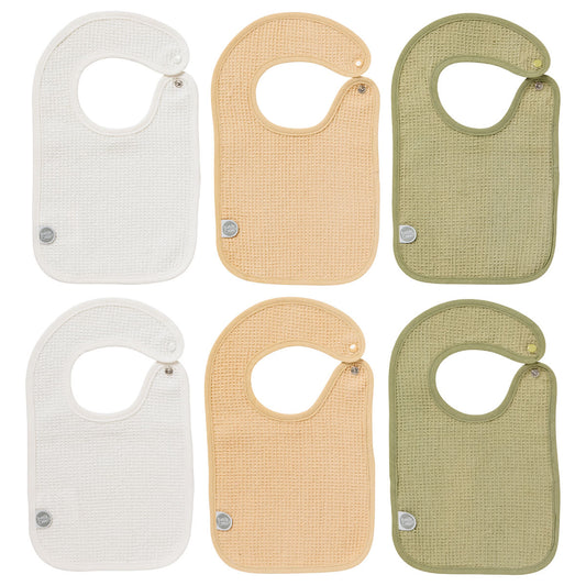 6 Bavoirs bébé 17x29 cm nid d'abeille - Bavoir naissance - Les Colorés