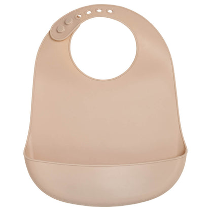 BB Kit repas - 2 bavoirs récupérateurs en silicone 6 mois - Noisette / Kaki