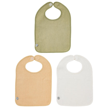 3 bavoirs bébé 25x36 cm nid d'abeille - Bavoir 6 mois à Scratch - Les Colorés
