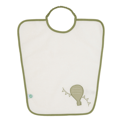 Bavoir maternelle 35x38 cm éponge avec étiquette prénom - Bavoir 24 mois - Montgolfière/Nuage