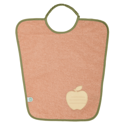 Bavoir maternelle 35x38 cm éponge avec étiquette prénom - Bavoir 24 mois - Poire/Pomme