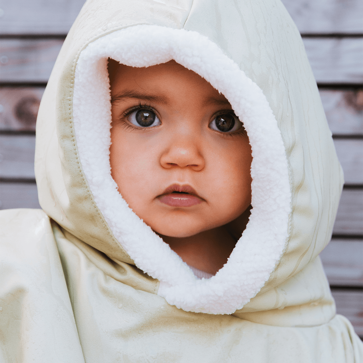 Poncho bébé imperméable - Cape de pluie bébé bi-matière 9-36 mois - Tilleul Trèfle