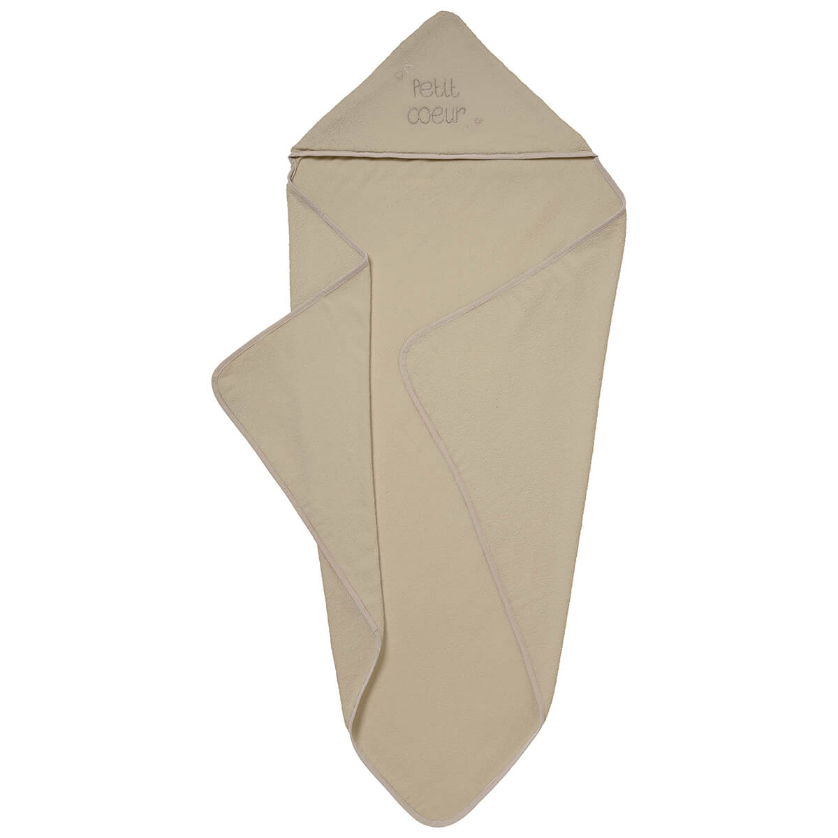 Cape de bain 100x100 cm Petit Cœur - Sortie de bain bébé XL