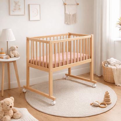 Drap-housse bébé 45x85 cm - Drap housse berceau - Uni Jersey Rose