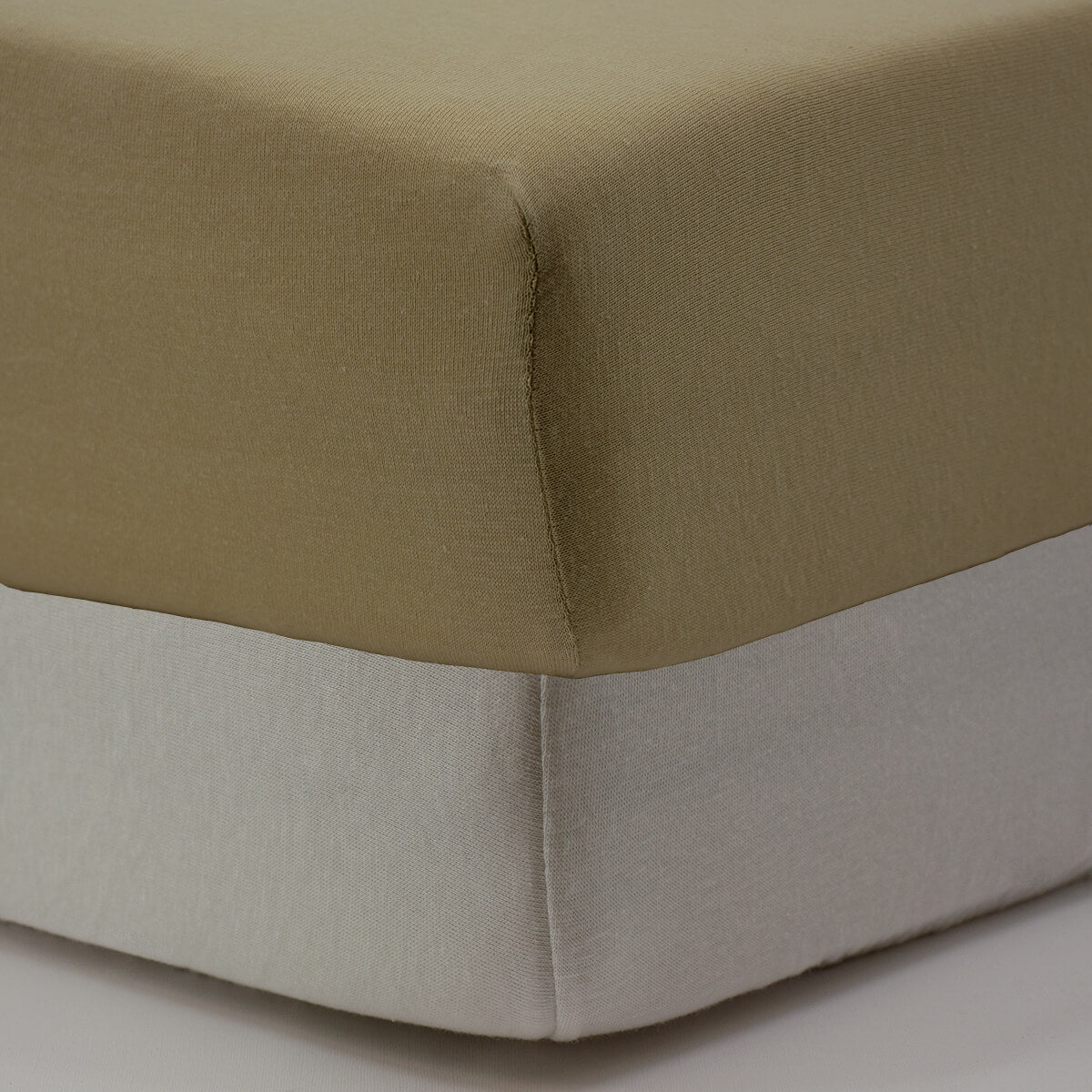 Drap-housse 70x140 cm - Lot de 2 - Coton Blanc / Blé