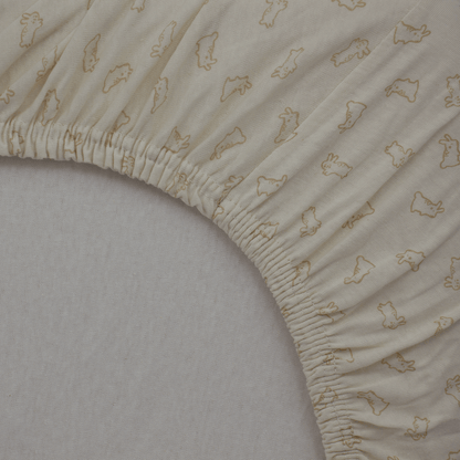 Drap-housse 60x120 cm - Lot de 2 - Coton Greenland / Blé