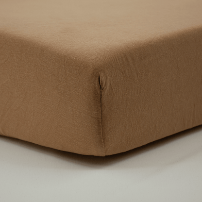 Drap-housse 60x120 cm - Lot de 2 - Coton Petites Maisons / Noix de Pécan
