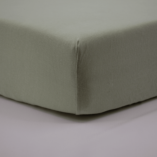 Drap-housse bébé 45x85 cm - Drap housse berceau - Uni Jersey Vert Amande