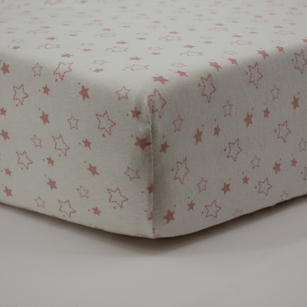 Drap housse 60x120 cm - Lot de 2 - Étoiles / Rose Orchidée - Draps housse bébé en coton