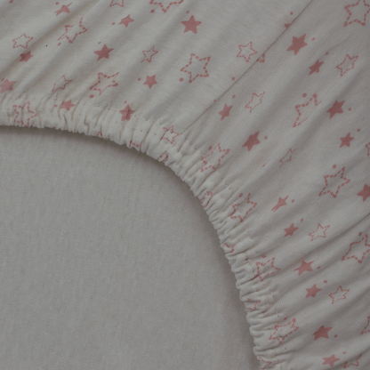 Drap housse 60x120 cm - Lot de 2 - Étoiles / Rose Orchidée - Draps housse bébé en coton