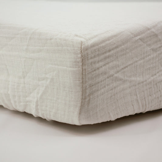 Drap housse 60x120 cm Écru - Drap housse bébé en Gaze de coton