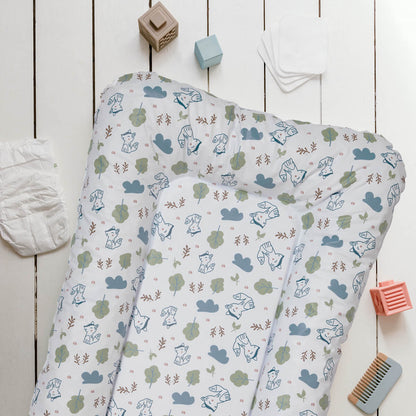 Matelas à langer bébé Flocons Greenland Renards - Matelas à langer pour bébé 50x70 cm