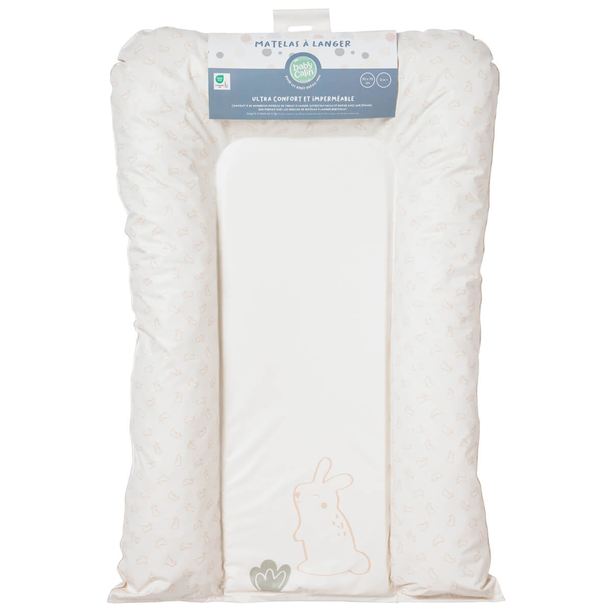 Matelas à langer bébé Flocons Greenland Lapins - Matelas à langer pour bébé 50x70 cm