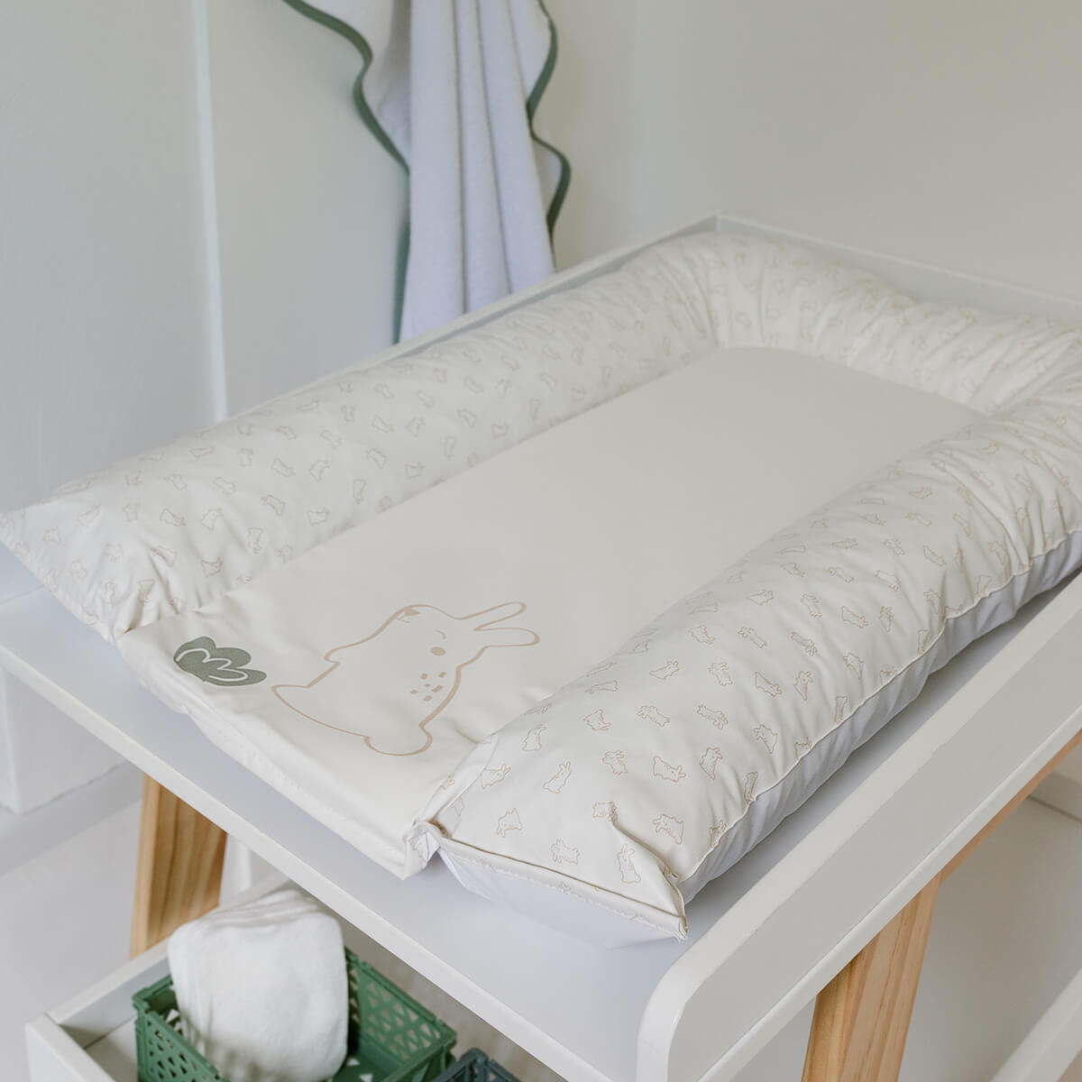 Matelas à langer bébé Flocons Greenland Lapins - Matelas à langer pour bébé 50x70 cm