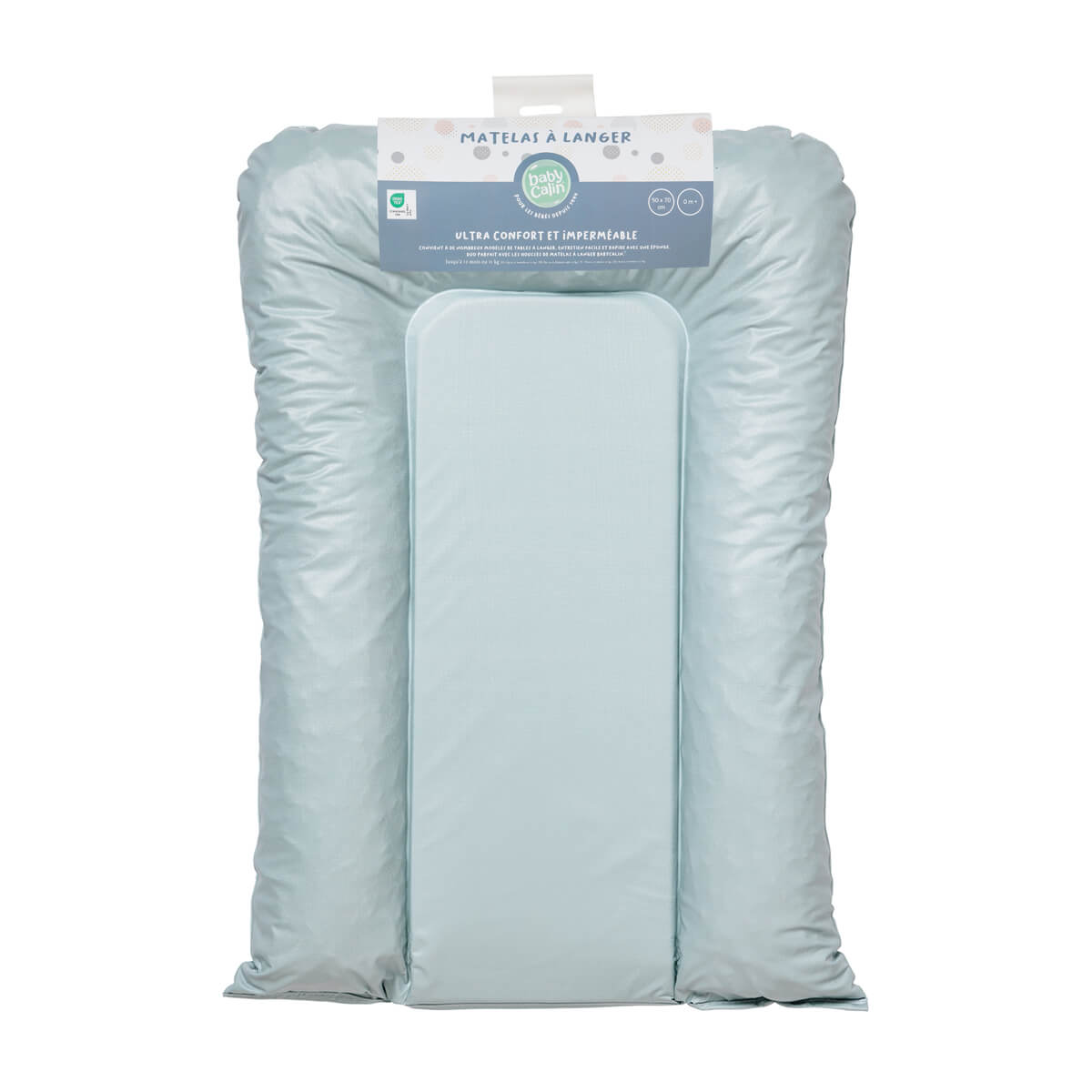 Matelas à langer bébé Flocons Bleu Vert - Matelas à langer pour bébé 50x70 cm