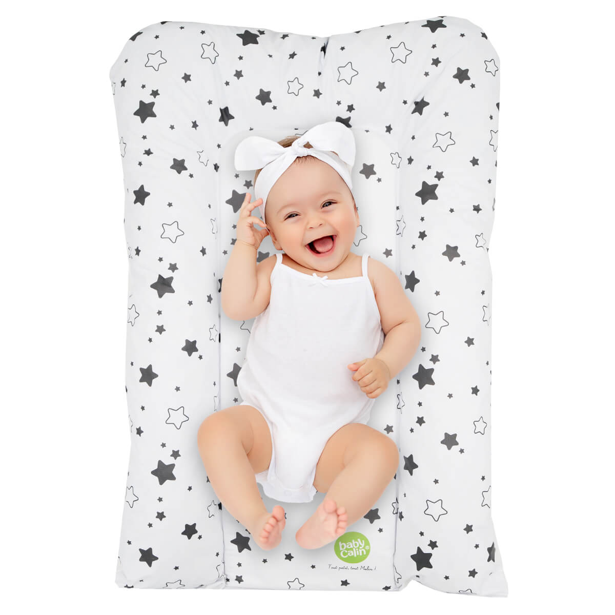 Matelas à langer bébé Flocons Étoiles Gris clair - Matelas à langer pour bébé 50x70 cm