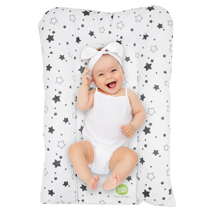Matelas à langer bébé Flocons Étoiles Gris clair - Matelas à langer pour bébé 50x70 cm