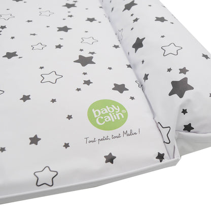 Matelas à langer bébé Flocons Étoiles Gris clair - Matelas à langer pour bébé 50x70 cm