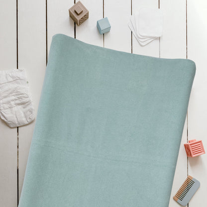 Housse pour matelas à langer Bleu Vert en éponge - Housse matelas à langer 50x70 cm