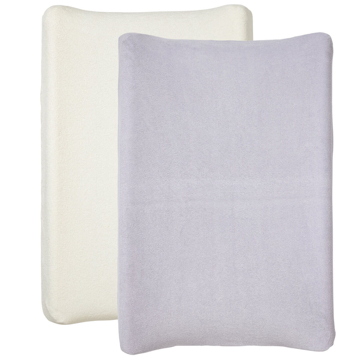 Housse pour matelas à langer Écru / Lilas - Lot de 2 - Eponge - Housse matelas à langer 50x70 cm