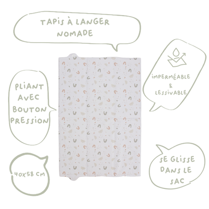 BB Kit Hygiène Matelas à langer Luxe + Nomade - Arc en Ciel