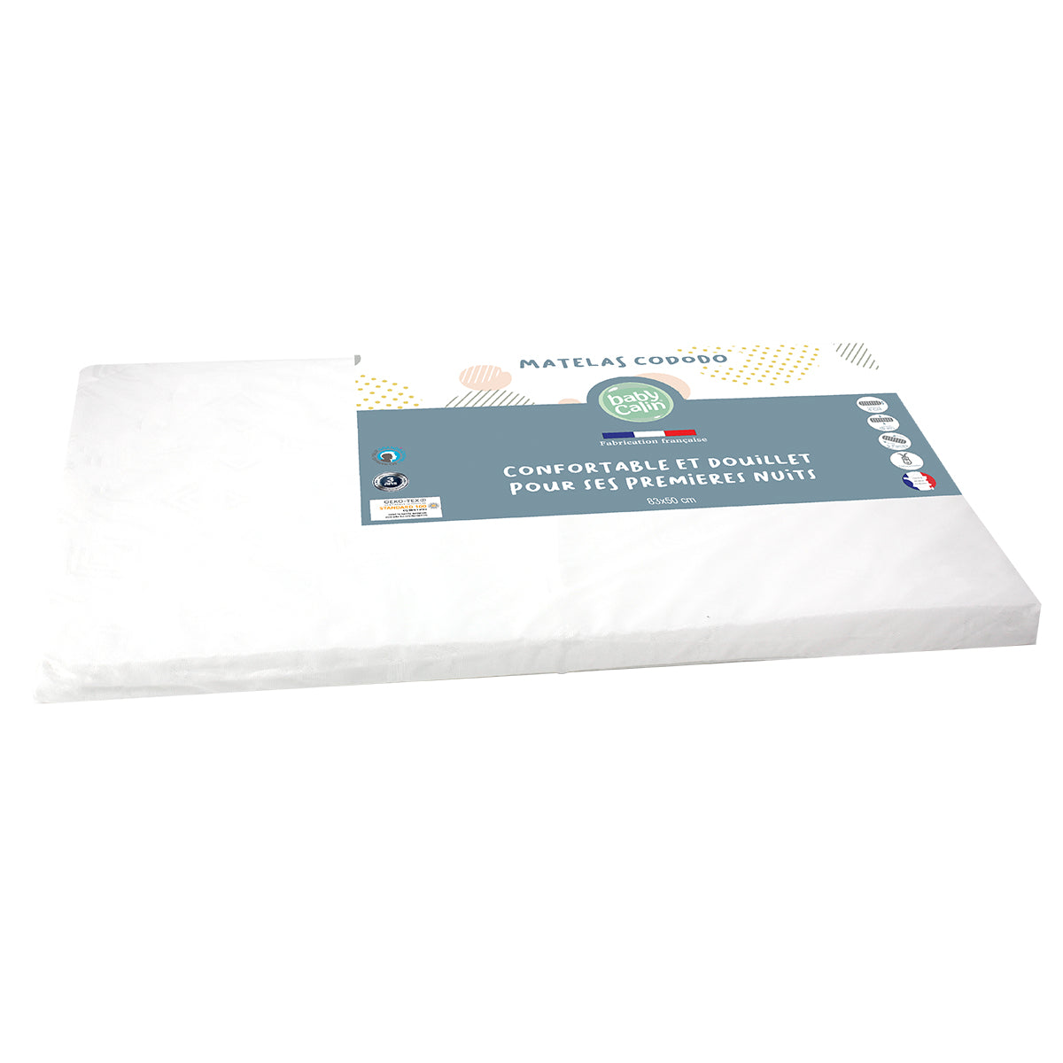 Matelas Cododo 2 faces de couchage - Déhoussable - Matelas pour cododo 83x50 cm