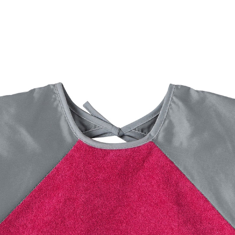 Bavoir tablier déperlant rose et gris 18 mois - 