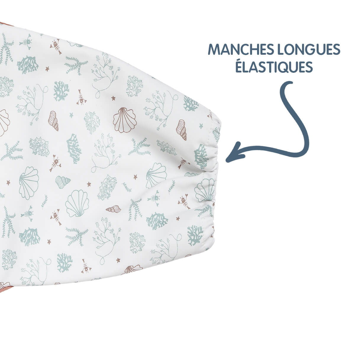 Bavoir tablier enduit 12 mois - Seaside Romance - BB Malin