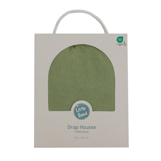 Drap-housse 60x120 cm en Coton Vert Mousse - BB Malin