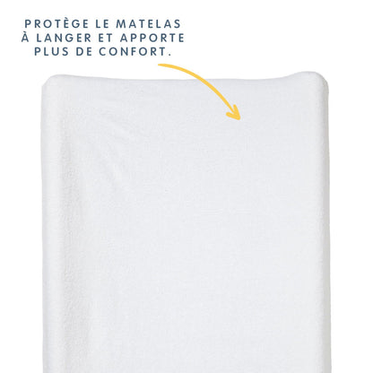 Housse de matelas à langer en éponge 50x70 cm Blanc - 