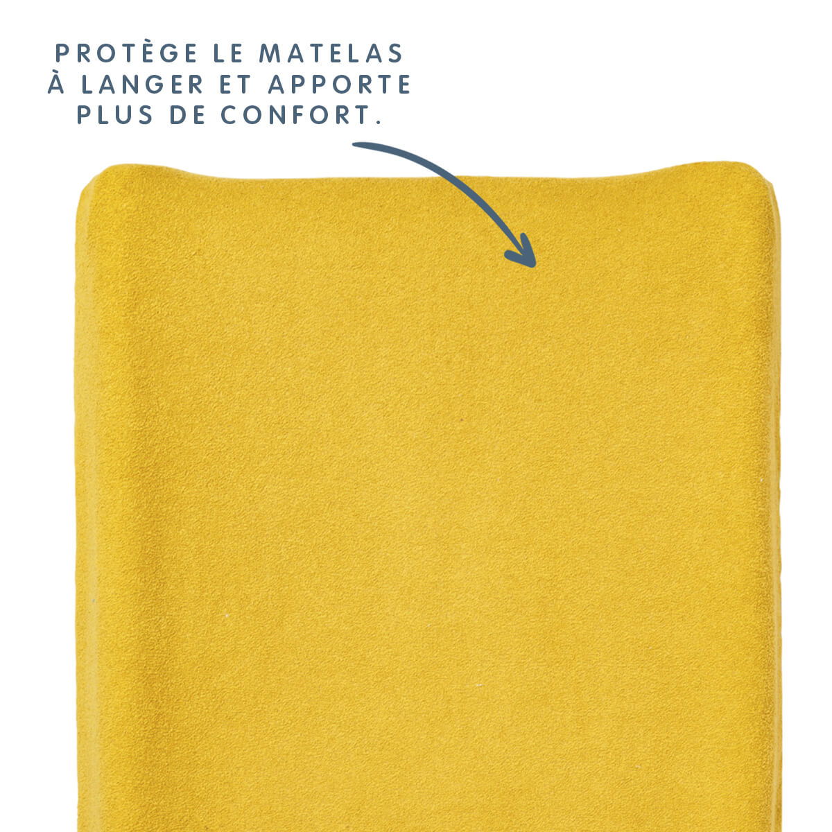 Housse de matelas à langer en éponge 50x70 cm Moutarde - 