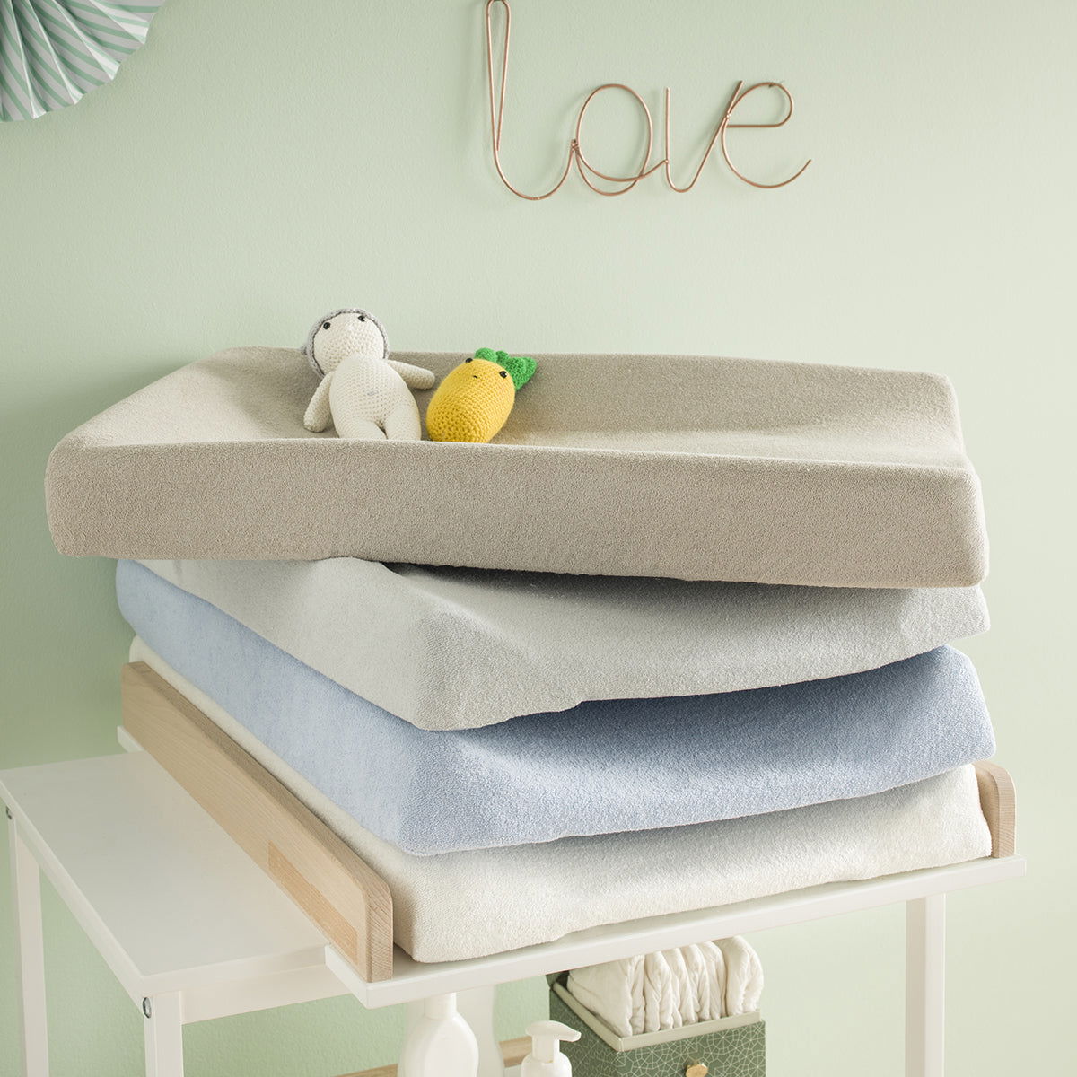 Housse de matelas à langer en éponge 50x70 cm Moutarde - 