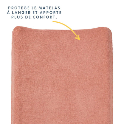 Housse de matelas à langer en éponge 50x70 cm Terracotta - 
