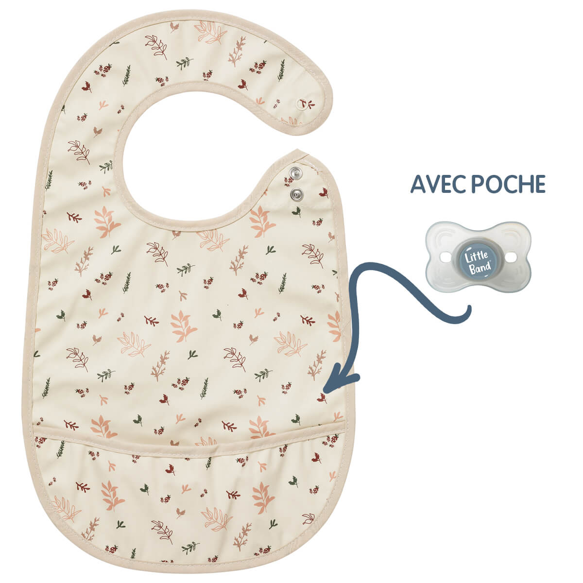 BB Kit repas - Lots de 2 bavoirs enduits Forêt 6 mois