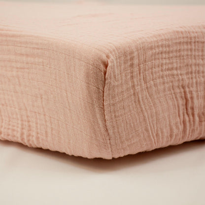 Drap housse 60x120 cm Pivoine Double Gaze de coton