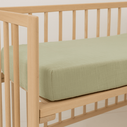 Drap housse 60x120 cm Tilleul Double Gaze de coton