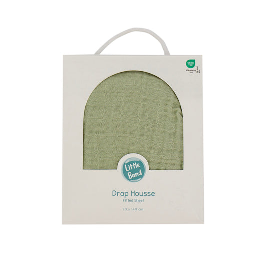 Drap housse 70x140 cm Tilleul Double Gaze de coton