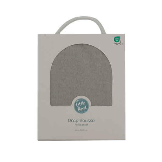 Drap housse 60x120 cm Gris Perle - Drap housse bébé jersey 100% coton