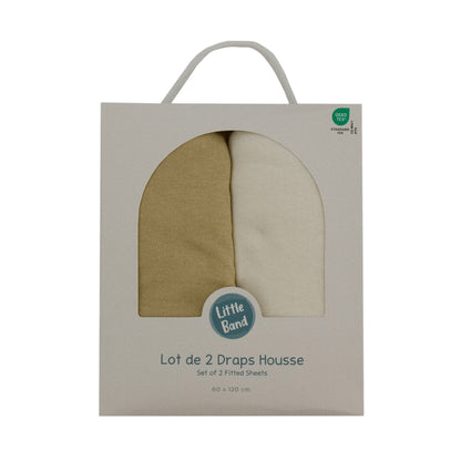 BB Kit sommeil 4 draps-housse bébé 60x120 cm Coton - Tons Beige / Marron