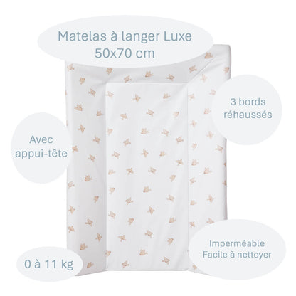 Matelas à langer bébé Luxe Oiseaux - Matelas à langer pour bébé 50x70 cm