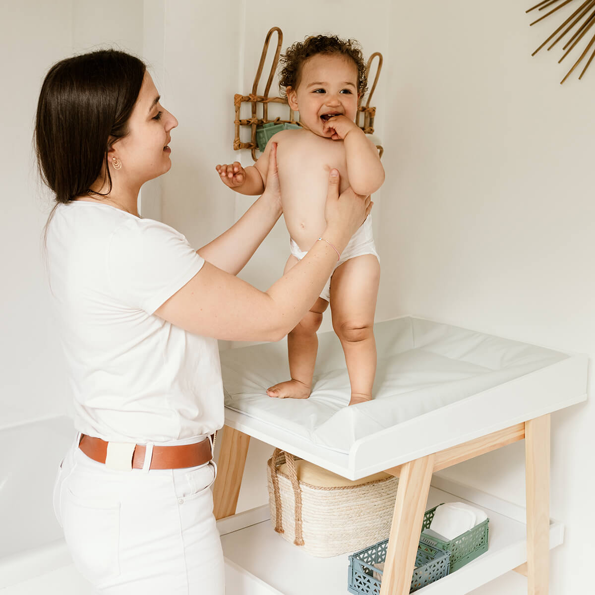 Matelas à langer bébé Luxe Vert D'eau - Matelas à langer pour bébé 50x70 cm