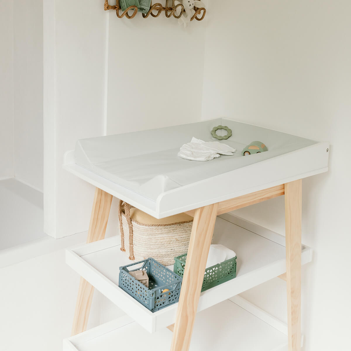 Matelas à langer bébé Luxe Vert D'eau - Matelas à langer pour bébé 50x70 cm