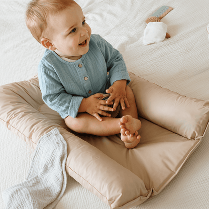 Matelas à langer Flocons 50x70 cm - Matelas à langer pour bébé en PVC - Noisette