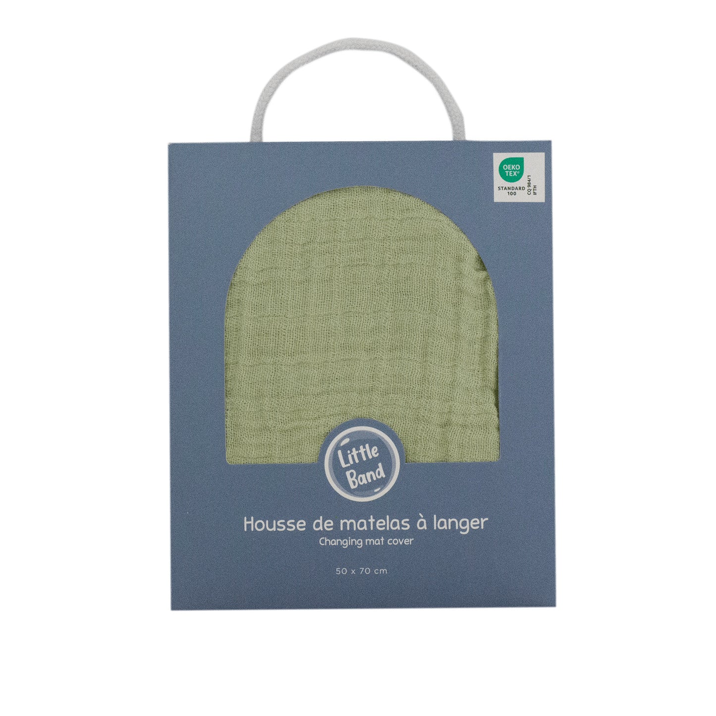 Housse pour matelas à langer Tilleul en Gaze de coton - Housse matelas à langer 50x70 cm
