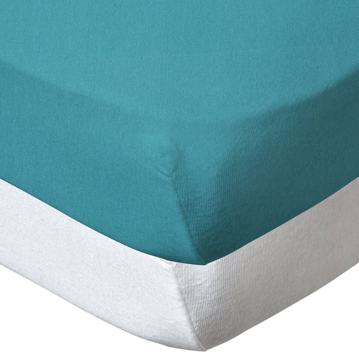 Lot de 2 draps-housse unis 70x140 cm - Tropical + Blanc - Babycalin